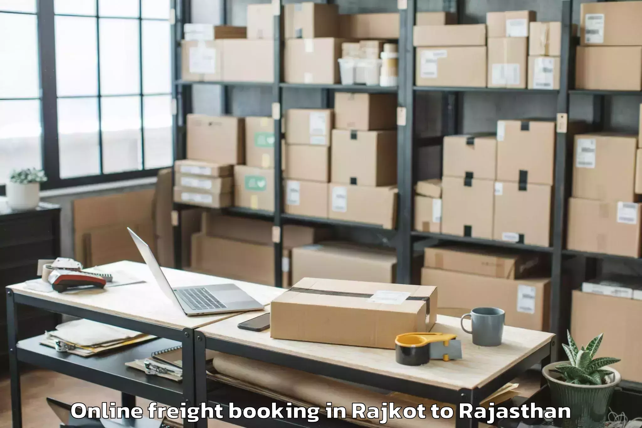 Affordable Rajkot to Chhabra Online Freight Booking